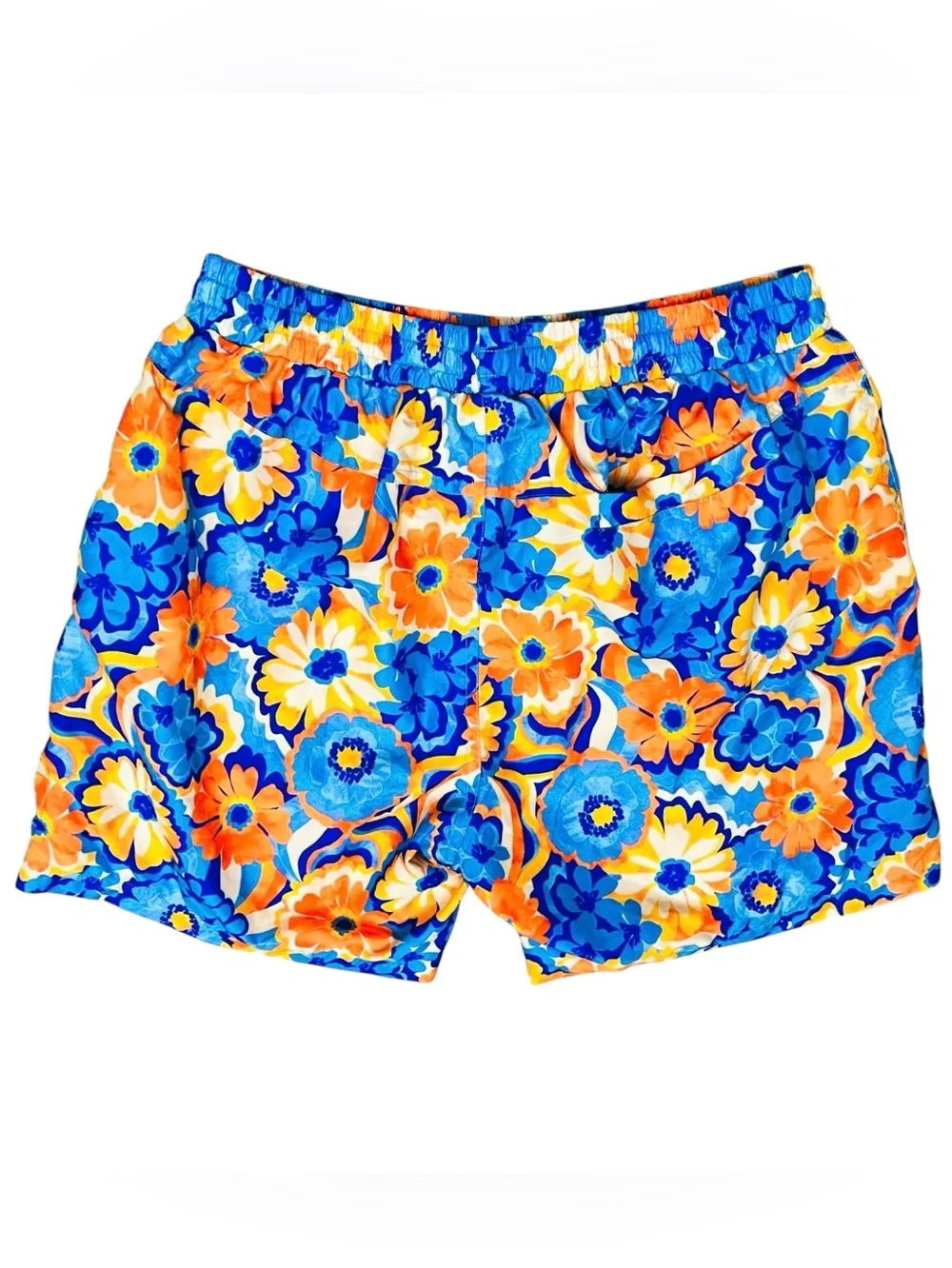 Kulani Kinis Mens Swim Trunks Volleyball Multi Tropical Floral Lining L NWOT